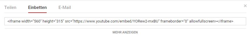 Youtube Video Einbettung